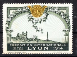 VV-055 1914 Lyon Exposition Internationale Vignette MNH** - Otros & Sin Clasificación