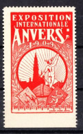 VV-063 1909 Anverss Exposition International Music Vignette MNH** - Autres & Non Classés