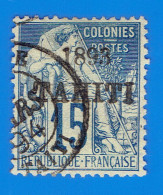 COLONIES FRANCAISES - EMISSIONS GENERALES - TAHITI - TIMBRE N° 24 OBLITERE (1894) - 15 C. Bleu SURCHARGE "1893 TAHITI" - Gebruikt