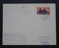 NCA. Timbre N °272 Sur Enveloppe.  Centenaire 1er Courrier De FRANCE EN NCA PORT DE FRANCE-KANALA. - Storia Postale