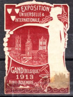 VV-073 1913 GAND Exposition Universelle Et Internationale Vignette MH* - Sonstige & Ohne Zuordnung