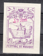 VV-079 1913 Saint Die Des Vosges Music Festival Vignette MNH** - Other & Unclassified
