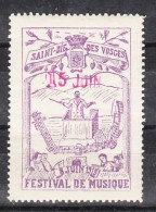 VV-080 1913 Saint Die Des Vosges Music Festival Vignette MNH** - Altri & Non Classificati