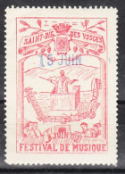 VV-082 1913 Saint Die Des Vosges Music Festival Vignette MNH** - Andere & Zonder Classificatie