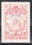 VV-082 1913 Saint Die Des Vosges Music Festival Vignette MNH** - Otros & Sin Clasificación