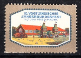 VV-096 1913 10.Vogtlandisches Sangerbundesfest Vignette MNH ** - Autres & Non Classés