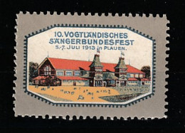 VV-097 1913 10.Vogtlandisches Sangerbundesfest Vignette MNH ** - Autres & Non Classés