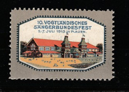 VV-098 1913 10.Vogtlandisches Sangerbundesfest Vignette MNH ** - Autres & Non Classés