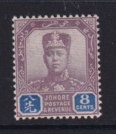 Malaya - Johore: 1904/10   Sultan Ibrahim    SG66   8c    MH    - Johore