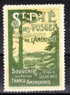 VV-121 1911 St. Die Des Vosges Marraine De La Amerique Vignette MH* - Other & Unclassified
