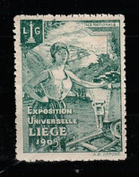 VV-130 1905 Exposition Universelle Liege Vignette MNH** - Otros & Sin Clasificación