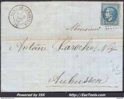 FRANCE N°29B SUR LETTRE AVEC AMBULANT SP2° + CAD GARE DE LUNEVILLE DU 08/11/1869 - 1863-1870 Napoléon III. Laure