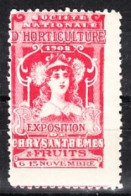 VV-136 1908 Societe Nationale De Horticulture Exposition Fruits Vignette MNH** - Otros & Sin Clasificación