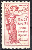 VV-147 1914 Brussel Tentoonstelling Musique Vignette MH* - Other & Unclassified