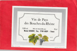 VIN DE PAYS DES BOUCHES-DU-RHONE + GRAPPES DE RAISIN - Côtes Du Rhône