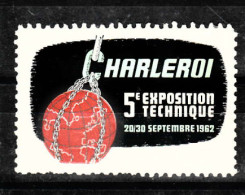 VV-178 1962 CHARLEROI 5 EXPOSITION TECHNIQUE VIGNETTE MH* - Altri & Non Classificati