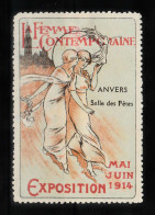 VV-188 1914 Anvers La Femme Contempgraine Salle Des Fetes Vignette No Gum - Otros & Sin Clasificación