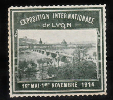 VV-192 1914 Lyon Exposition Internationale Vignette No Gum - Altri & Non Classificati