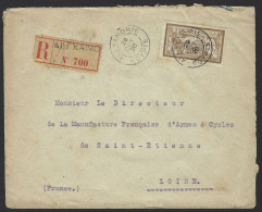 F12 - Egypt Alexandria French Office - Registered Cover 1920 To Saint-Etienne France - Covers & Documents