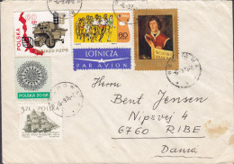 Poland LOTNICZA Par Avion Label WACHOWA 1976 Cover Brief RIBE Denmark Kopernikus Copernic - Covers & Documents