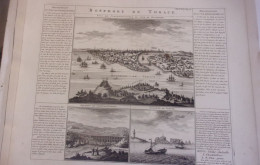 ORIGINALE 1719 PAR Zacharias Châtelain Bosphore De THRACE VUE DE CONSTANTINOPLE DU COTE BOSPHORE  TURKEY TURQUIE - Prenten & Gravure