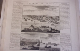 ORIGINALE 1719 PAR Zacharias Châtelain Bosphore De THRACE VUE DE CONSTANTINOPLE DU COTE BOSPHORE  TURKEY TURQUIE - Stiche & Gravuren