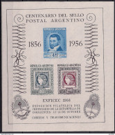 1956 Argentinien Mi. Bl. 11 Yv. BF 10 **MNH  100 Jahre Briefmarken In Argentinien - Neufs