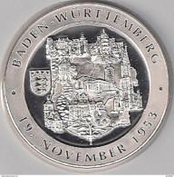 999/1000 Silber Medaille " Baden-Württemberg " PP   36 Mm DMR Rohgewicht : 14 G Prägung : Hochrelief - Souvenirmunten (elongated Coins)
