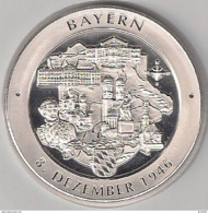 999/1000 Silber Medaille " Bayern " PP   36 Mm DMR Rohgewicht : 14 G Prägung : Hochrelief - Souvenirmunten (elongated Coins)