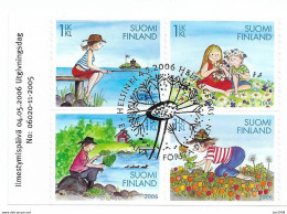 2006 Finnland Mi.  1805-8 FD-used Briefstück      Ferien - Oblitérés