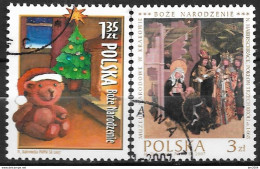 2007 Polen Mi. 4341-2 Used   Weihnachten. - Used Stamps