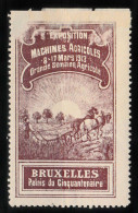 VV-206 1913 BRUXELLES MACHINES AGRICOLES Vignette MH* - Otros & Sin Clasificación