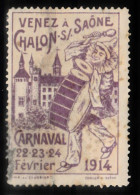 VV-218 1914 Venez Chalon Carnaval Music Vignette Used - Autres & Non Classés