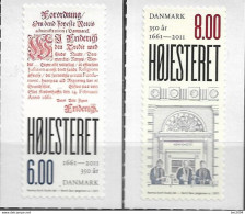 2011 Dänemark Mi. 1636-7**MNH   350 Jahre Oberster Gerichtshof. - Unused Stamps