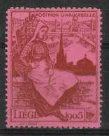VV-233 1905 Exposition Universelle Liege Vignette MNH** - Otros & Sin Clasificación