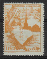 VV-234 1905 Exposition Universelle Liege Vignette MNH** - Altri & Non Classificati