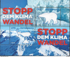 2021 Austria Österreich  Mi  Bl. 130  FD-used Stopp Dem Klimawande - Gebraucht