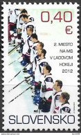 2012 Slowakei Mi. 682 **MNH  Zweiter Platz Bei Der Eishockey-Weltmeisterschaft, Helsinki Und Stockholm. - Neufs