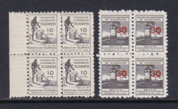 España - Beneficiencia - Telegrafos - 2 Bloques 4 - 1 Con Sobrecargas 30 En Rojo - MNH - Liefdadigheid