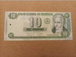 Billete De Nicaragua De 10 Córdobas, Año 2002, Numero Bajo Y Serie A, UNC - Nicaragua