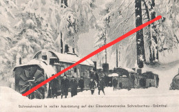 AK Zackenbahn Eisenbahn Schneekreisel A Grünthal Strickerhäuser Klein Iser Jakobsthal Schreiberhau Winter Riesengebirge - Sudeten