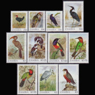 ZAMBIA 1987 - Scott# 377-87 Birds Set Of 11 MNH - Zambia (1965-...)