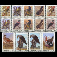 ZAMBIA 1990 - Scott# 527-40 Birds Set Of 14 MNH - Zambia (1965-...)