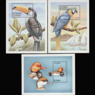 ZAMBIA 2000 - Scott# 889-91 S/S Tropical Birds MNH - Zambia (1965-...)