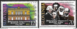 1994 Slowenien  Slovenija Mi.95-6 **MNH : 200 Jahre Philharmonische Gesellschaft. - Winter 1994: Lillehammer