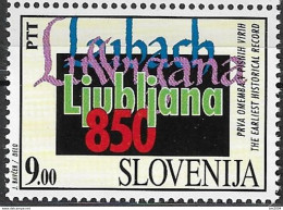 1994 Slowenien  Slovenija Mi. 79 **MNH  850. Jahrestag Der Ersten Urkundlichen Erwähnung Der Stadt Ljubljana (Laibach) - Winter 1994: Lillehammer