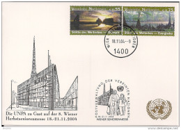 2004 UNO Wien  Mi. 397-8 Weisse Karte UNPA Zu Gast Auf Der 8.Wiener Herstseniorenmesse - FDC