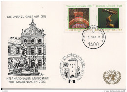 2003 UNO Österreich Mi. 385-6 Weisse Karte UNPA Zu Gast Auf Den Internatioale Münchner Briefmarkentag 2003 - FDC