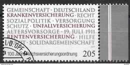 2011  Deutschland Allem. Fed. Germany  Mi. 2868 FD- Used Weiden   100 Jahre Reichsversicherungsordnung. - Gebraucht