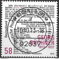 2013 Germany Allem.Fed. Deutschland  Mi. 3031 FD-used Weiden   200. Geburtstag Von Georg Büchner. - Gebraucht